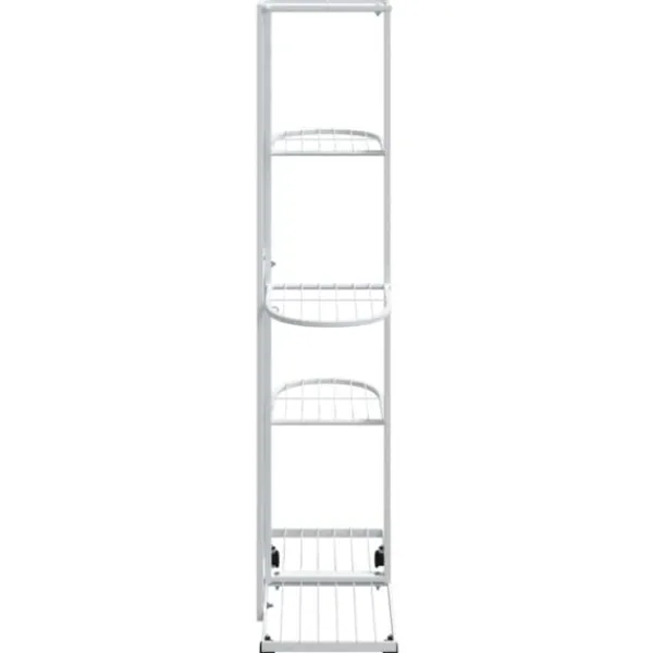 vidaXL Plantestativer^blomsterstativ 5 niveauer med hjul 44x23x100 cm jern hvid - Planteborde