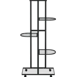 vidaXL Plantestativer^blomsterstativ 5 niveauer med hjul 44x23x100 cm jern sort - Planteborde