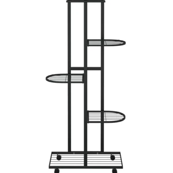 vidaXL Plantestativer^blomsterstativ 5 niveauer med hjul 44x23x100 cm jern sort - Planteborde