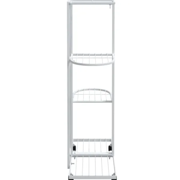 vidaXL Plantestativer^blomsterstativ 4 niveauer med hjul 44x23x80 cm jern hvid - Planteborde