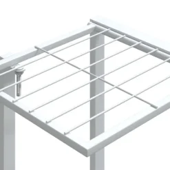 vidaXL Plantestativer^blomsterstativ med hjul 94,5x24,5x91,5 cm jern hvid - Planteborde