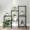 vidaXL Plantestativer^blomsterstativ med hjul 83x25x83,5 cm jern sort - Planteborde