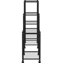 vidaXL Plantestativer^blomsterstativ med hjul 83x25x83,5 cm jern sort - Planteborde