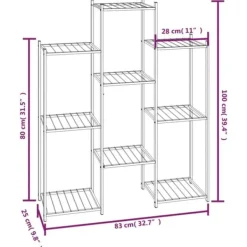 vidaXL Plantestativer^blomsterstativ 85x25x100 cm jern sort - Planteborde