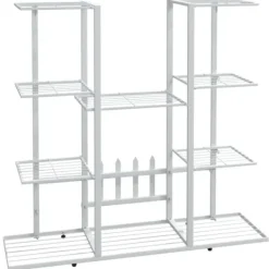 vidaXL Plantestativer^blomsterstativ 94,5x25x89 cm jern hvid - Planteborde