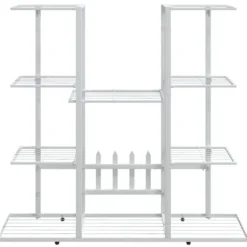 vidaXL Plantestativer^blomsterstativ 94,5x25x89 cm jern hvid - Planteborde