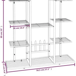 vidaXL Plantestativer^blomsterstativ 94,5x25x89 cm jern hvid - Planteborde