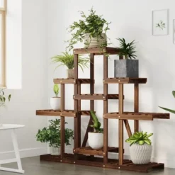 vidaXL Plantestativer^blomsterstativ 110x25x98 cm massivt fyrretræ - Planteborde