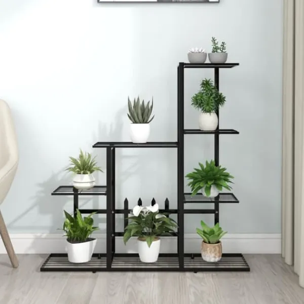 vidaXL Plantestativer^blomsterstativ 94,5x25x88 cm metal sort - Planteborde