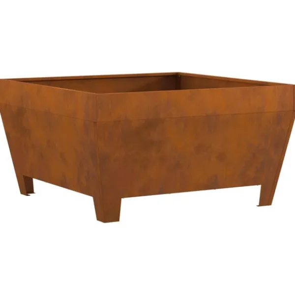 vidaXL Pejse^Bålsted Brun 80 x 80 x 43 cm Forvitret stål
