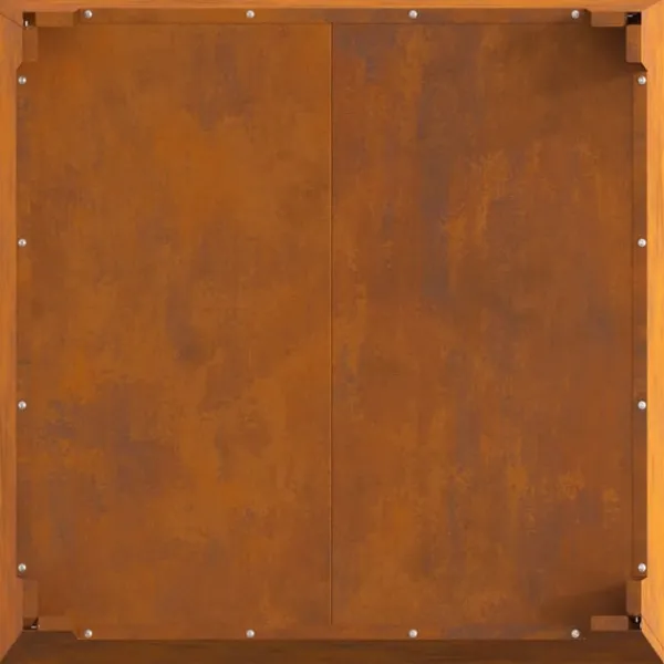 vidaXL Pejse^Bålsted Brun 80 x 80 x 43 cm Forvitret stål