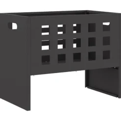 vidaXL Pejse^Bålsted Sort 50 x 30 x 40 cm Koldvalset stål