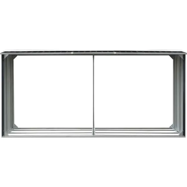 vidaXL Skure, Garager & Carports^brændeskur 330 x 92 x 153 cm galvaniseret stål antracitgrå