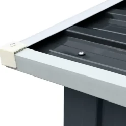 vidaXL Skure, Garager & Carports^brændeskur 330 x 92 x 153 cm galvaniseret stål antracitgrå