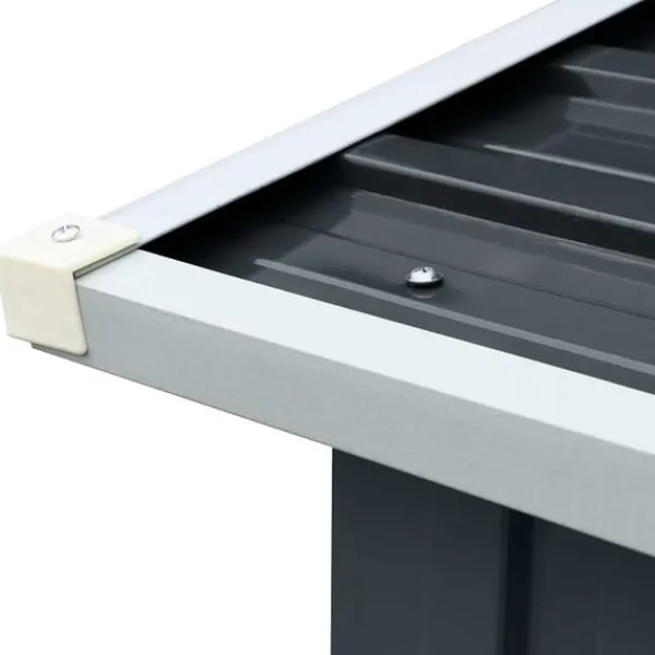 vidaXL Skure, Garager & Carports^brændeskur 330 x 92 x 153 cm galvaniseret stål antracitgrå