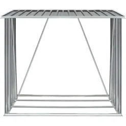 vidaXL Skure, Garager & Carports^brændeskur til haven galvaniseret stål 163 x 83 x 154 cm grå