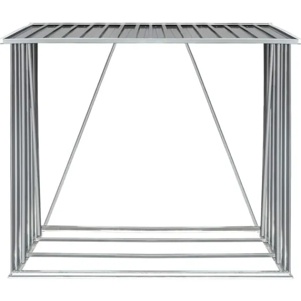 vidaXL Skure, Garager & Carports^brændeskur til haven galvaniseret stål 163 x 83 x 154 cm grå
