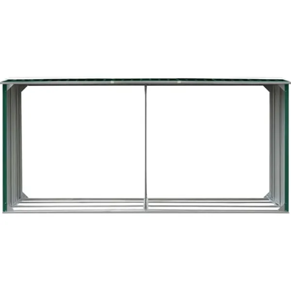 vidaXL Skure, Garager & Carports^brændeskur til haven 330 x 92 x 153 cm galvaniseret stål grøn