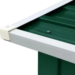 vidaXL Skure, Garager & Carports^brændeskur til haven 330 x 92 x 153 cm galvaniseret stål grøn