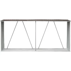 vidaXL Skure, Garager & Carports^brændeskur til haven 330x84x152 cm galvaniseret stål brun