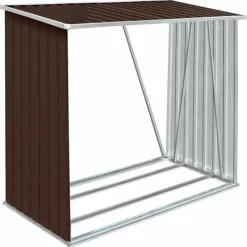 Best brændeskur til haven 163x83x154 cm galvaniseret stål brun Skure, Garager & Carports