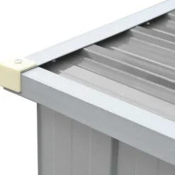 Online brændeskur til haven galvaniseret stål 330x84x152 cm grå Skure, Garager & Carports