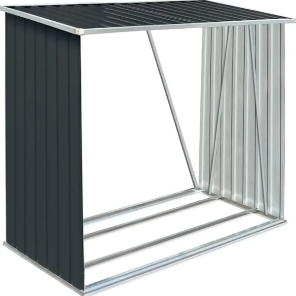 Outlet brændeskur til haven 163x83x154 cm galvaniseret stål antracitgrå Skure, Garager & Carports