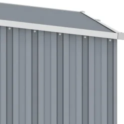 vidaXL Skure, Garager & Carports^brændeskur 245x98x159 cm galvaniseret stål grå - Skure & Redskabsskure