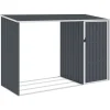 Hot brændeskur 245x98x159 cm galvaniseret stål antracitgrå - Skure & Redskabsskure Skure, Garager & Carports
