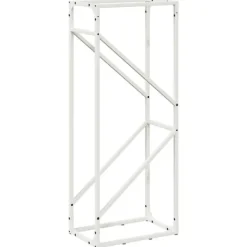 vidaXL Tilbehør Til Brændeovne & Pejse^brændestativ 40x25x100 cm koldvalset stål hvid