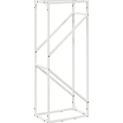 vidaXL Tilbehør Til Brændeovne & Pejse^brændestativ 40x25x100 cm koldvalset stål hvid