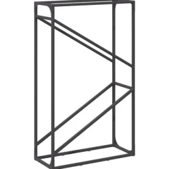 Hot brændestativ 60x25x100 cm koldvalset stål sort Tilbehør Til Brændeovne & Pejse