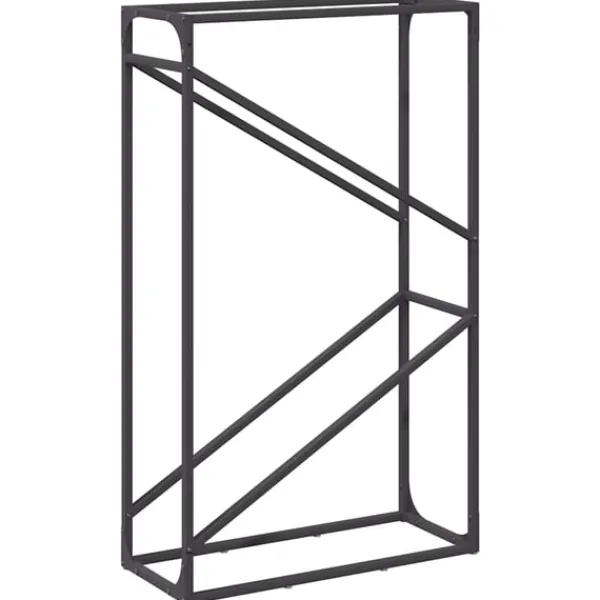 Hot brændestativ 60x25x100 cm koldvalset stål sort Tilbehør Til Brændeovne & Pejse