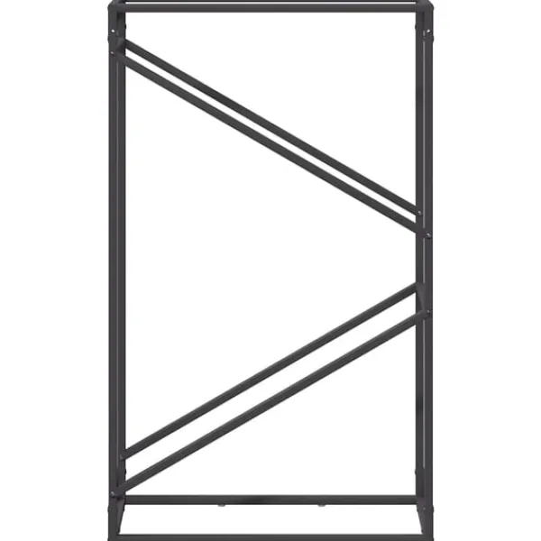 Hot brændestativ 60x25x100 cm koldvalset stål sort Tilbehør Til Brændeovne & Pejse