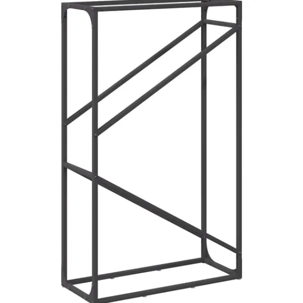 Hot brændestativ 60x25x100 cm koldvalset stål sort Tilbehør Til Brændeovne & Pejse