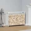 vidaXL Tilbehør Til Brændeovne & Pejse^brændestativ 90x28x65 cm koldvalset stål hvid