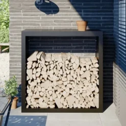 vidaXL Tilbehør Til Brændeovne & Pejse^brændestativ 100x40x100 cm stål sort