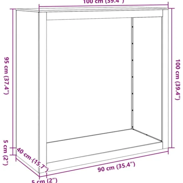 vidaXL Tilbehør Til Brændeovne & Pejse^brændestativ 100x40x100 cm stål sort