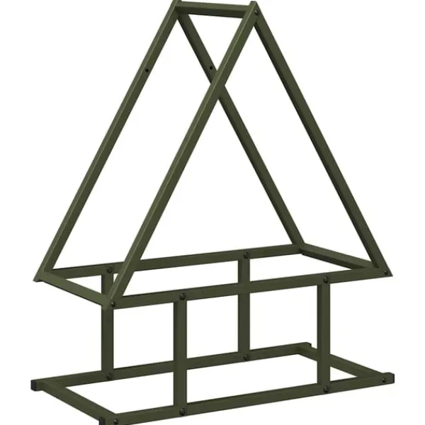 vidaXL Tilbehør Til Brændeovne & Pejse^brændestativ 50x25x60 cm koldvalset stål olivengrøn