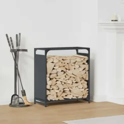 vidaXL Tilbehør Til Brændeovne & Pejse^brændestativ 60x28x65 cm koldvalset stål antracitgrå