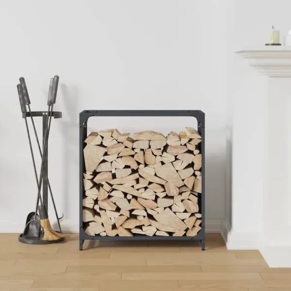 vidaXL Tilbehør Til Brændeovne & Pejse^brændestativ 60x28x65 cm koldvalset stål antracitgrå