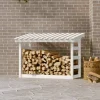 vidaXL Tilbehør Til Brændeovne & Pejse^brændestativ 108x64,5x78 cm massivt fyrretræ hvid - Brændekurve – tilbehør