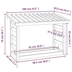 vidaXL Tilbehør Til Brændeovne & Pejse^brændestativ 108x64,5x78 cm massivt fyrretræ hvid - Brændekurve – tilbehør