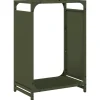 Discount brændestativ 44x28x65 cm koldvalset stål olivengrøn Tilbehør Til Brændeovne & Pejse