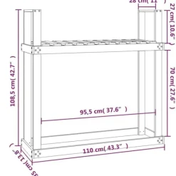 vidaXL Tilbehør Til Brændeovne & Pejse^brændestativ 1110x35x108,5 cm massivt douglasgran - Brændekurve – tilbehør