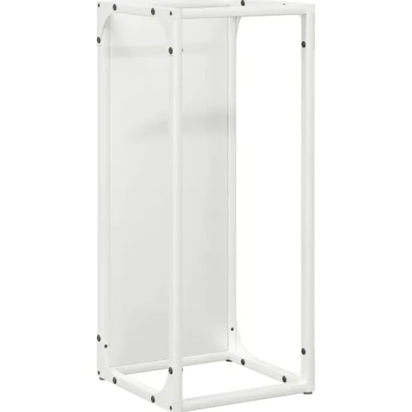 Hot brændestativ 25x25x60 cm koldvalset stål hvid Tilbehør Til Brændeovne & Pejse
