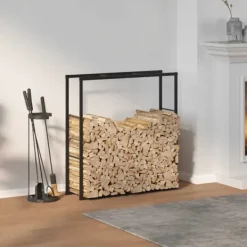 vidaXL Tilbehør Til Brændeovne & Pejse^brændestativ 110x30x116 cm stål sort