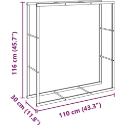 vidaXL Tilbehør Til Brændeovne & Pejse^brændestativ 110x30x116 cm stål sort