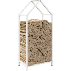 vidaXL Tilbehør Til Brændeovne & Pejse^brændestativ 40x25x90 cm koldvalset stål hvid