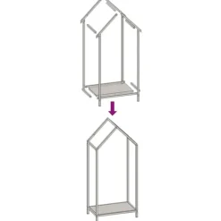 vidaXL Tilbehør Til Brændeovne & Pejse^brændestativ 40x25x90 cm koldvalset stål hvid